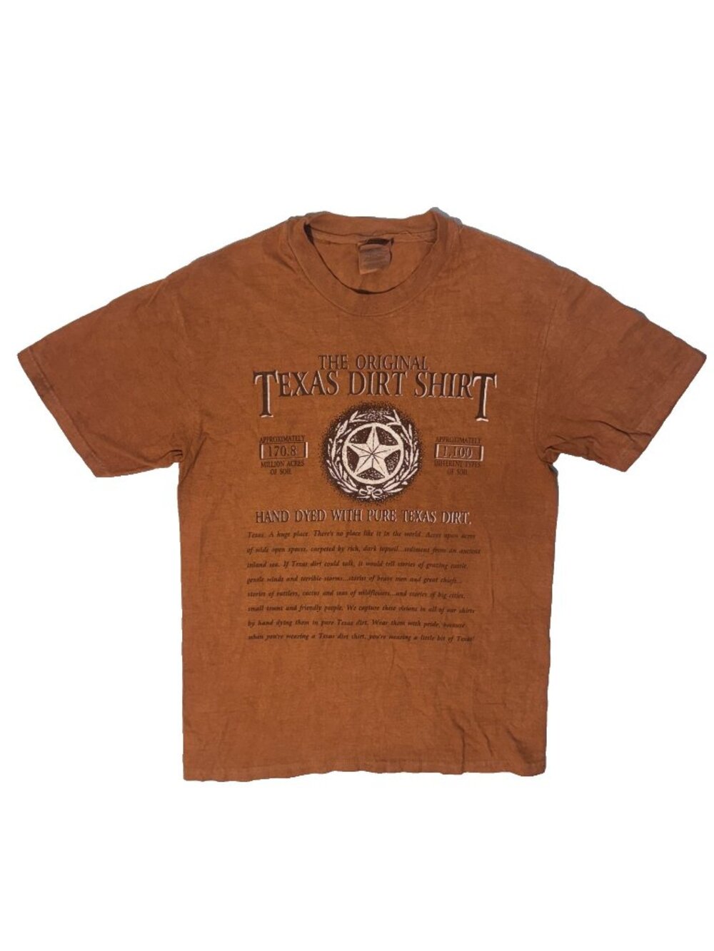 The Original Texas Dirt Shirt Hand Dyed By Texas Dirt Souvenir Tshirt - M